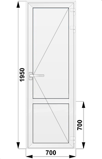 Пластиковые уличные глухие одностворчатые входные двери 700x1950
